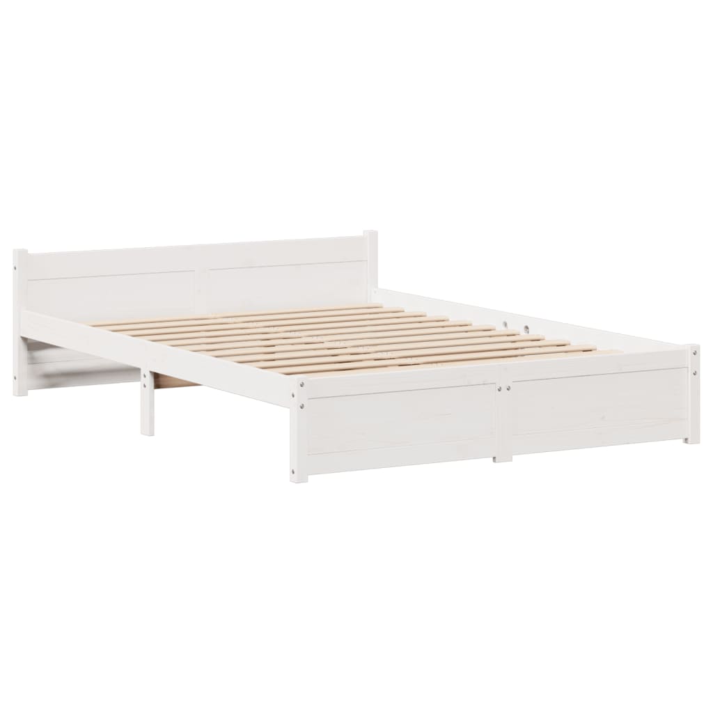 Bed Frame with Headboard Without Mattress White 150x200 cm