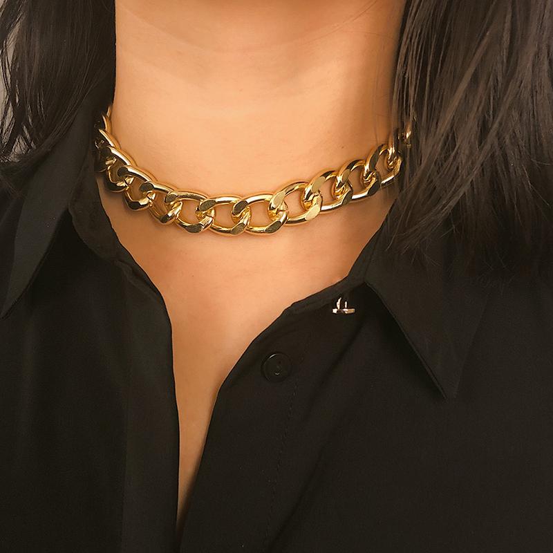 Heavy Metal Chain Necklace Punk Neck Chain Female Fashion Jewelry Female