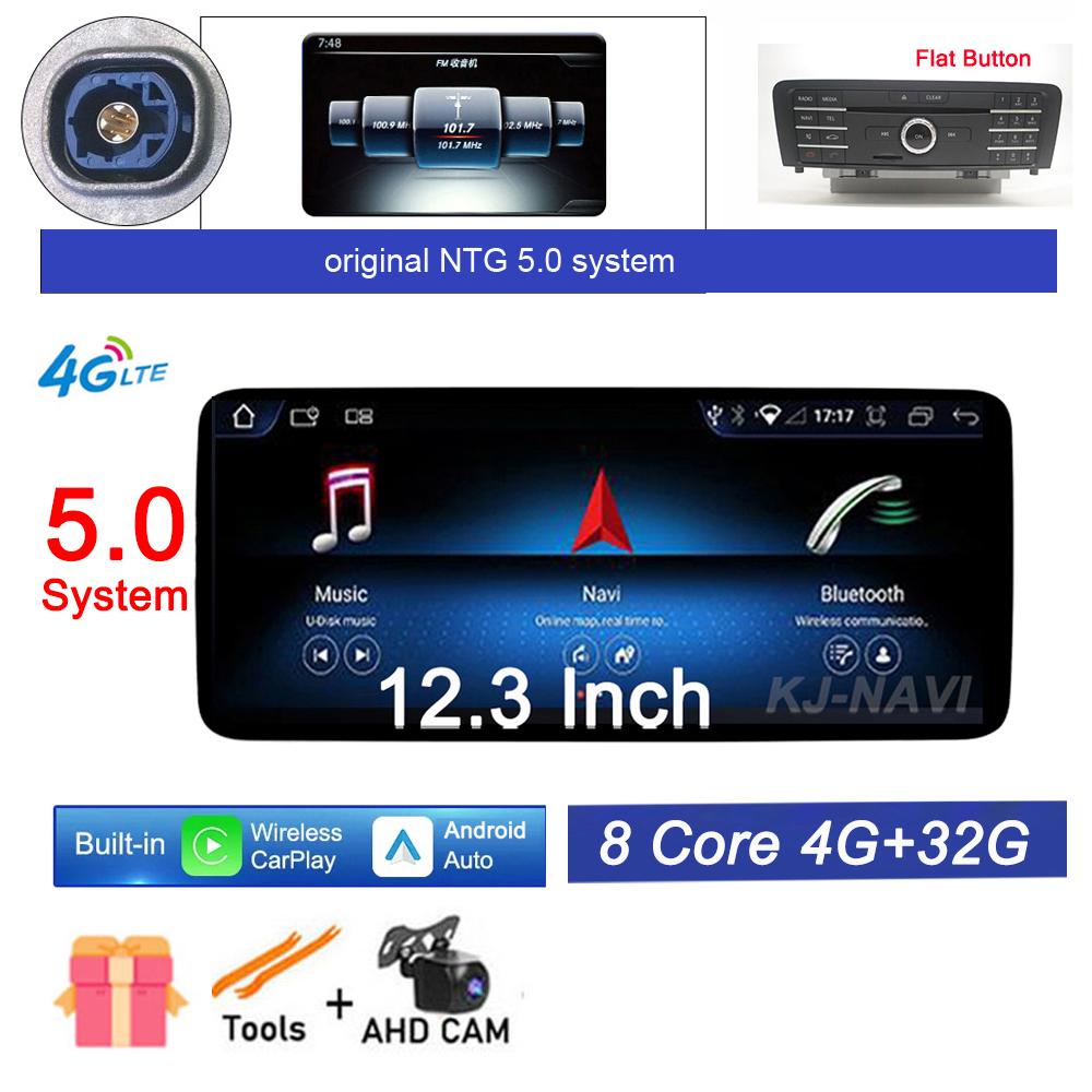 New 12.3" Android 14 For Mercedes Benz A Class W176 X117 X156 W463 2015-2018 Car Radio Stereo GPS Navigation Video 4G Lte