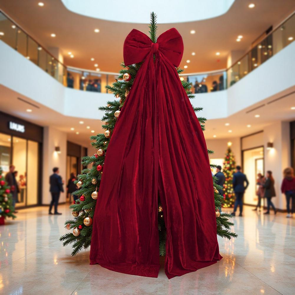 Wedding Bow Decoration Soft Lightweight Bow Extra Velvet Reusable Christmas Bow Tree Topper Holiday Ribbon Decoration