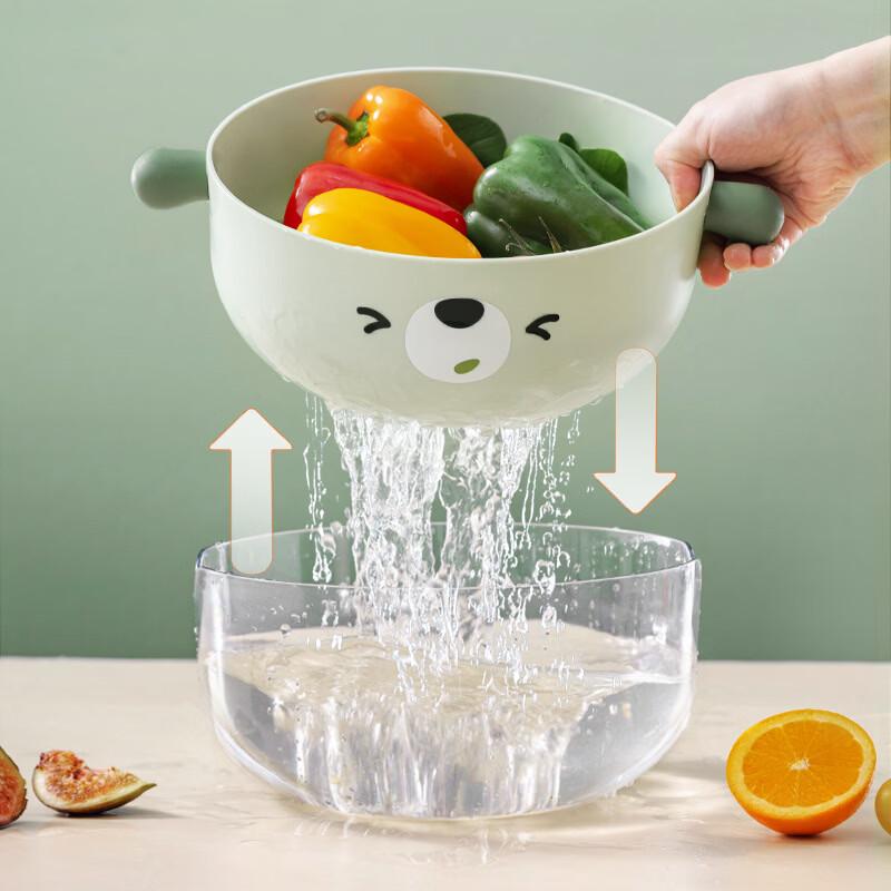 De'ou Xingguang Double-Layer Drain Basket & Fruit Plate Set