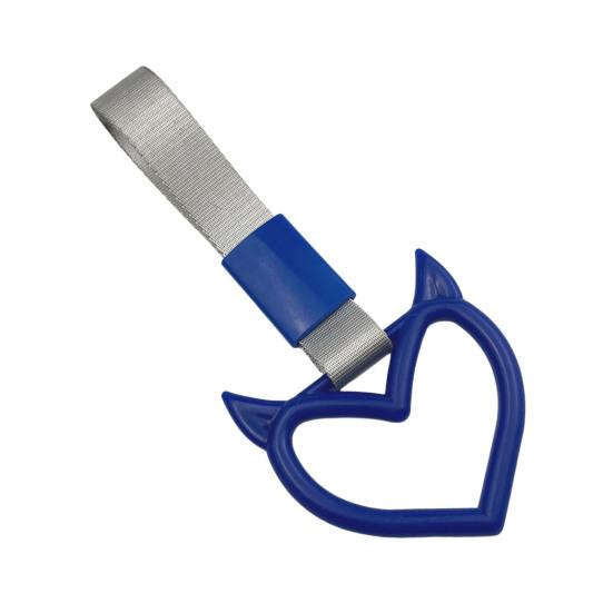 

Кільце-рука Диявольське Серце Кільце-попередження на задній бампер автомобіля Універсальне Потяг Автобус Авто Серцеподібна ручка Ремінець Декорація Автоаксесуари синій