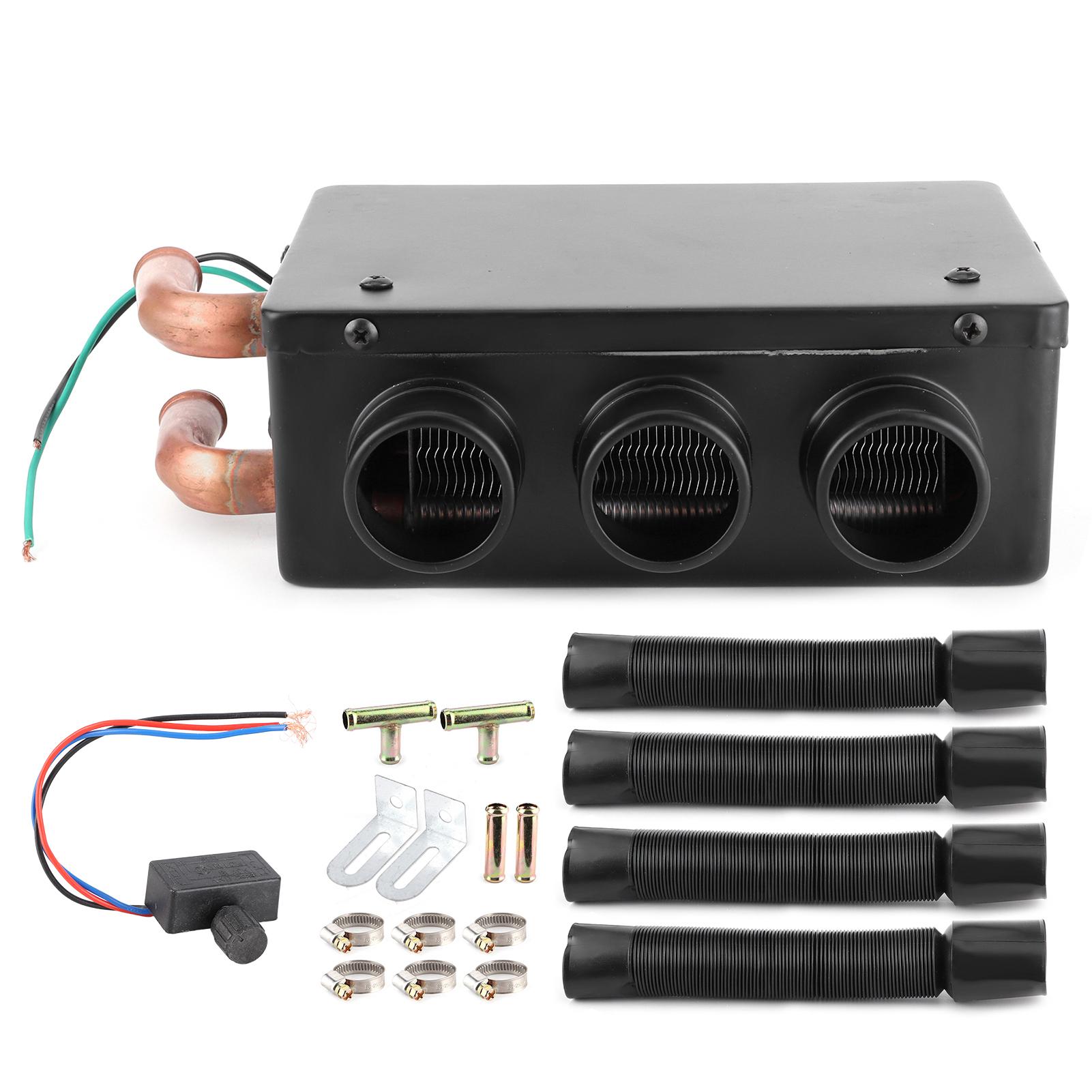 

12В 50Вт Автомобільний обігрівач 3 отвори Портативний Зимовий Швидконагрівний Зігрівач Видалення морозу Низький рівень шуму Автоматичне обігрів Автомобільний розморожувач 12В Автомобільний обігрівач чорний