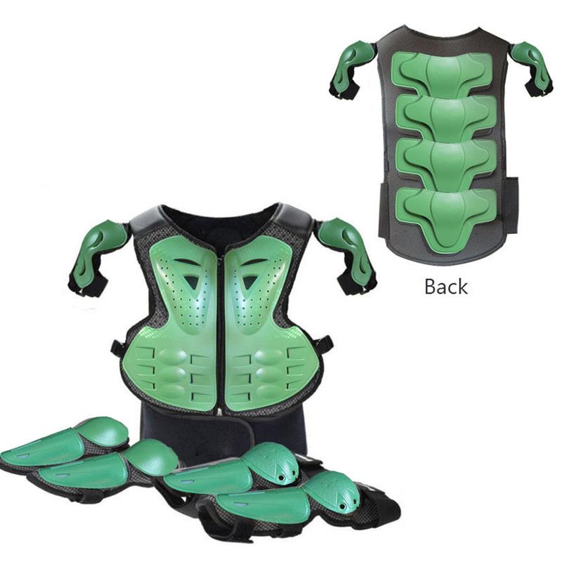 Youth Children Full Body Protector Vest Armor Kids Motocross Armor Jacket Chest Spine Protection Gear elbow shoulder Knee guard