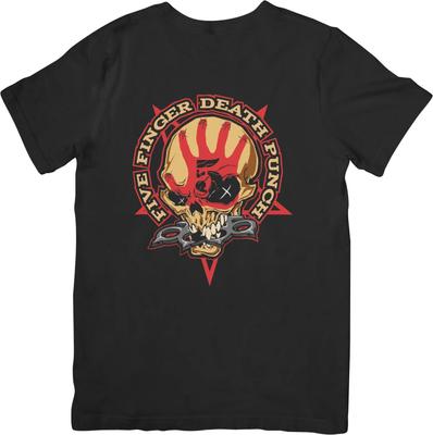 Five Finger Death Punch Maglietta in Cotone di Qualità Nera per Uomo e Donna