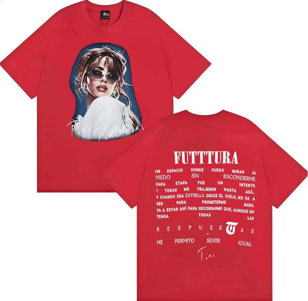 Tini Stoessel Futttura World tour 2026 graphic cotton unisex shirt Summer Oneck Unisexs Y2k hiphop Short Sleeve Tshirt fan gift