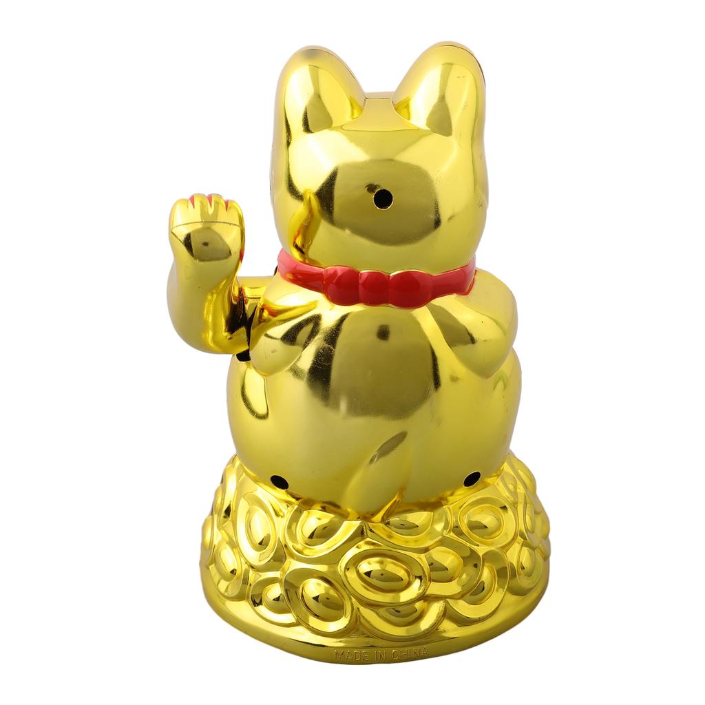 4.5/6.5inch Chinese Lucky Cat Decoration Waving Arms Chinese Lucky Waving Cat Beckoning Maneki Neko Gold Fortune Feng Shui