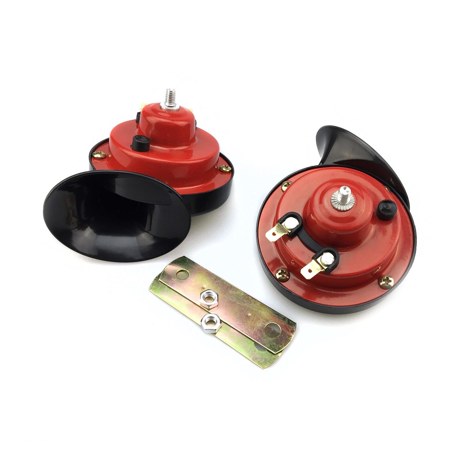 

2 шт., 12 В, громкий воздушный электрический рожок в виде улитки, двойной тональный рожок в виде улитки для мотоциклов, автомобилей, лодок