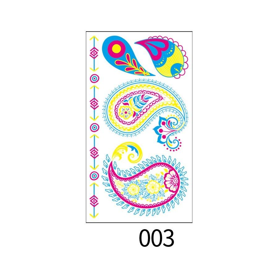 Neon Uv Fluorescent Temporary Tattoo, Waterproof Luminous Fake Tattoo,Bar Ktv Nightclub Makeup Ball