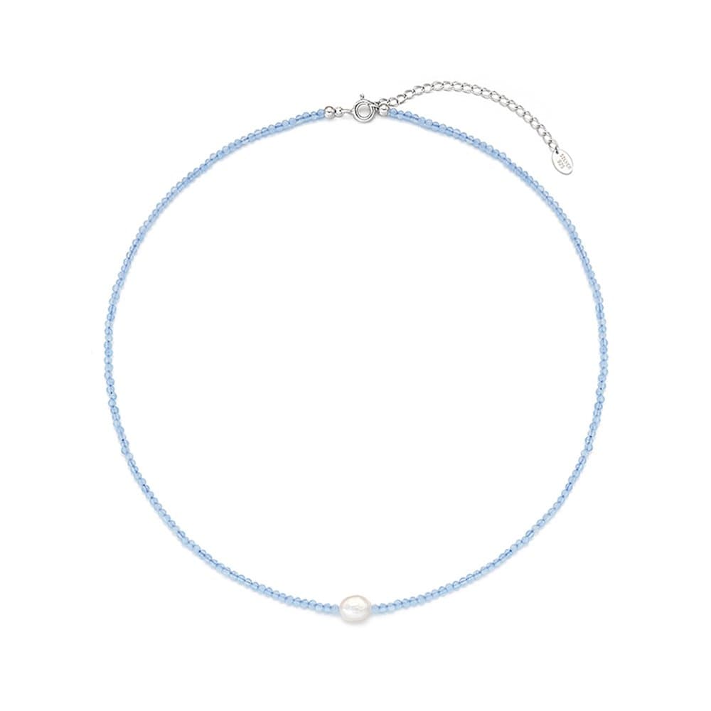 [Stonehenge]] Silver Pearl Bead Necklace Sc25B03J