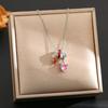 Women's Silver Titanium Steel Necklace with Micro-Inlaid Zircon - Elegant, Durable Clavicle Chain Jewelry