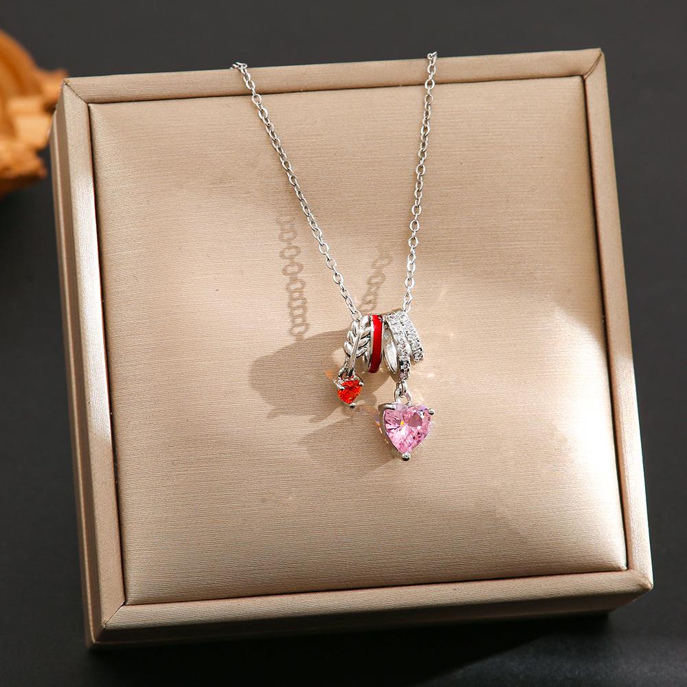 Women's Silver Titanium Steel Necklace with Micro-Inlaid Zircon - Elegant, Durable Clavicle Chain Jewelry
