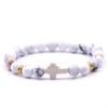 Unisex Agate & Natural Stone Pine Cross Bracelet