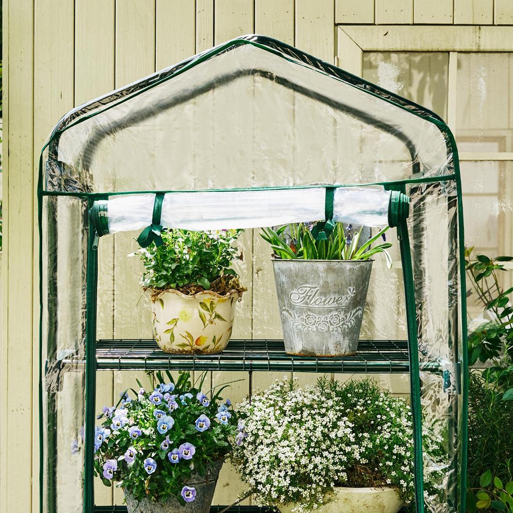 Transparente PVC-Gewächshaus-Ersatzabdeckung mit Reißverschlusstür, optimale Sichtbarkeit des Pflanzenwachstums durch Sonnenlicht, UV-beständige Gewächshausfolie, Gartenbedarf