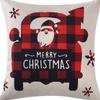 Christmas Pillowcase Linen Print Elk Snowman Home Decoration Sofa Cushion Cover