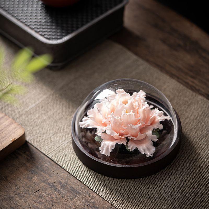 Handmade Ceramic Flower Peony Flower Diffuser Home Office Living Room Teahouse Chinese Creative Tea Ceremony High-end Decoration