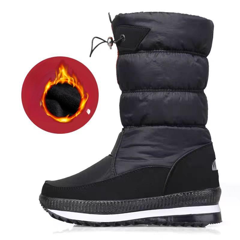 

Зимние Утепленные Теплые Женские Разноцветные Снежные Сапоги Плюс Бархат Нескользящие Высокие Женские Хлопковые Ботинки 36 чёрный