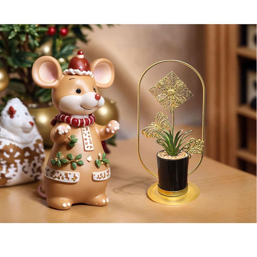 Creative Design Metal Potted Ornaments Glass Flower Pot Artificial Succulent  Living Room