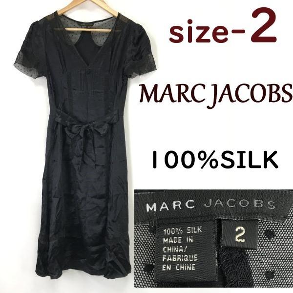 

MARC JACOBS Silk Lace Short Sleeve Dress Women’s M Black