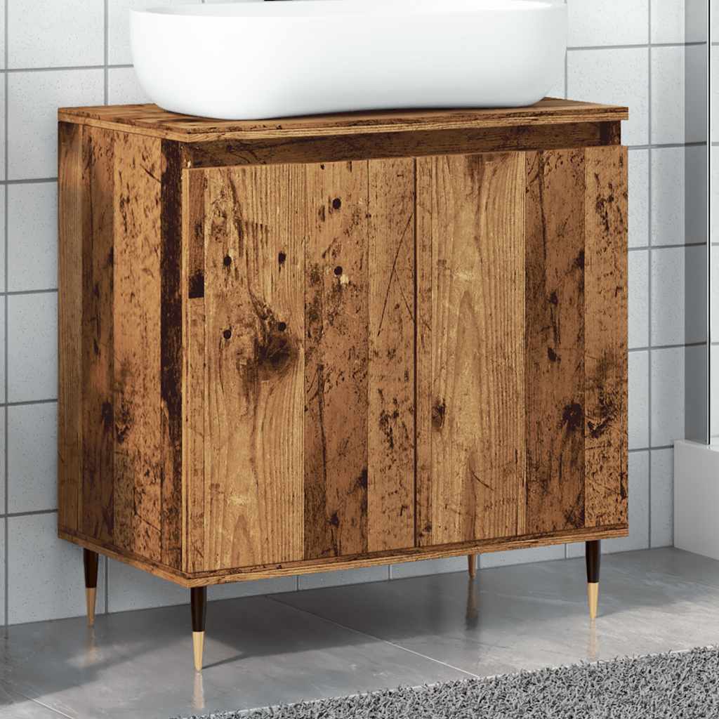 Bathroom Cabinet with Vintage Wood Look 58 x 33 x 60 cm Engineered Wood