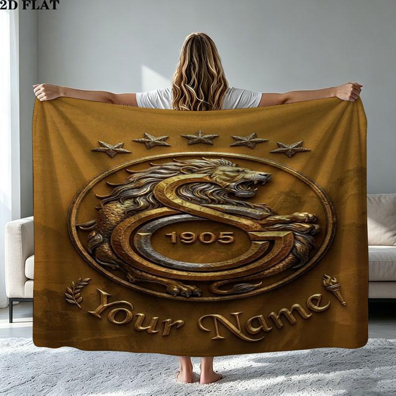 1PC Galatasaray S Custom Name Patterned Flannel Blanket Suitable For All Seasons for Home Decor Warmth and Comfort Gifts Holiday Present