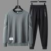 2025 Autumn Men's Casual Sports Hoodie Set: Middle-Aged & Young Round Neck Loose Fit