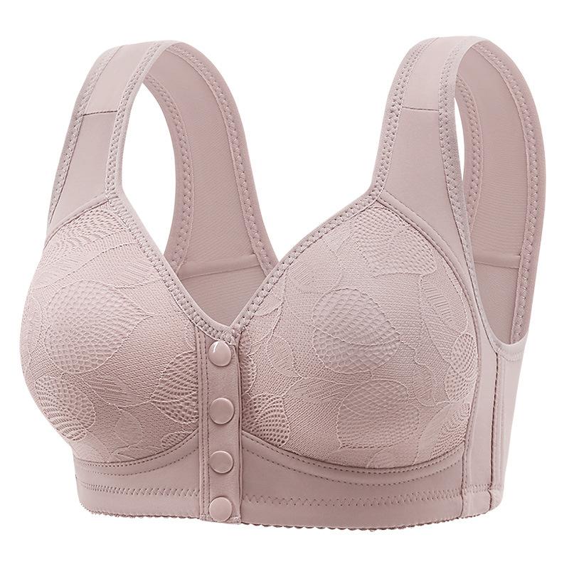 

Нижнее белье для женщин среднего и пожилого возраста с фиксированной чашкой спереди, открытой застежкой, большого размера, без стального кольца, тонкий бюстгальтер-майка 42/95 фиолетовый