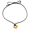 New Korean Fashion Hollow Star Pentagram Flower Pendant Necklace for Women Men Black Rope Chain Choker Y2k Party Jewelry