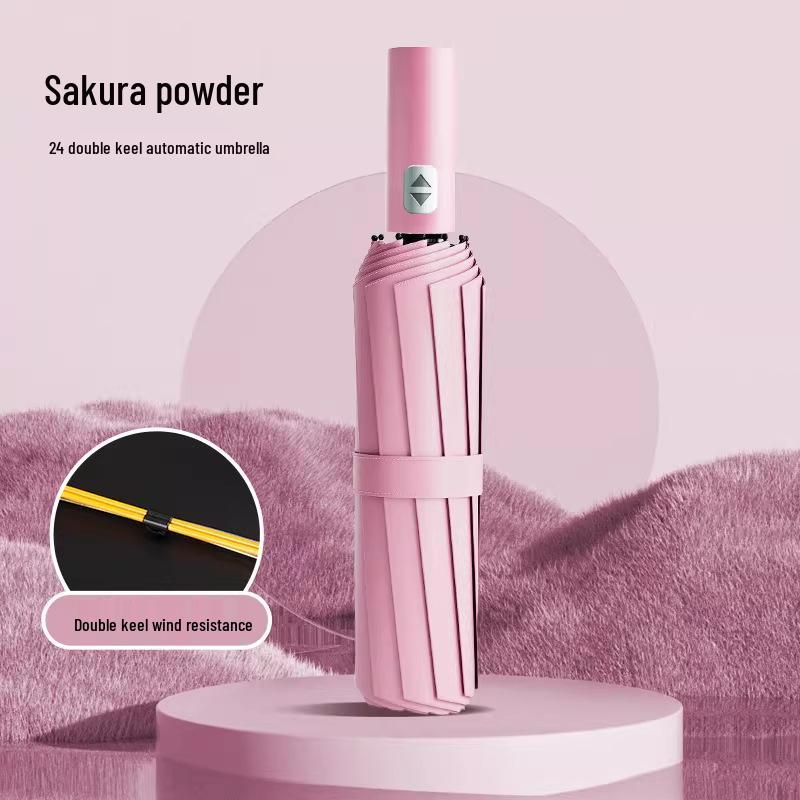 Extra großer Zwölf-Speichen-Doppelnutzungs-Handregenschirm mit Sonnenschutz aus schwarzem Kleber