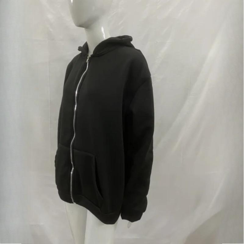 Y2K Ein Vintage Punk bestickter Kreuz Herbst- und Winter-Strickjacke mit Kapuze