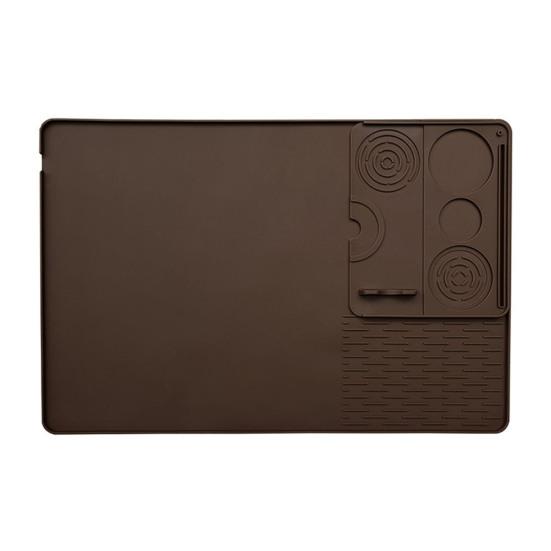 Silicone Coffee Machine Mat Non-Slip Heat Resistant Bar Tray with Removable Drying Rack Spill-Proof Cafe Accessories