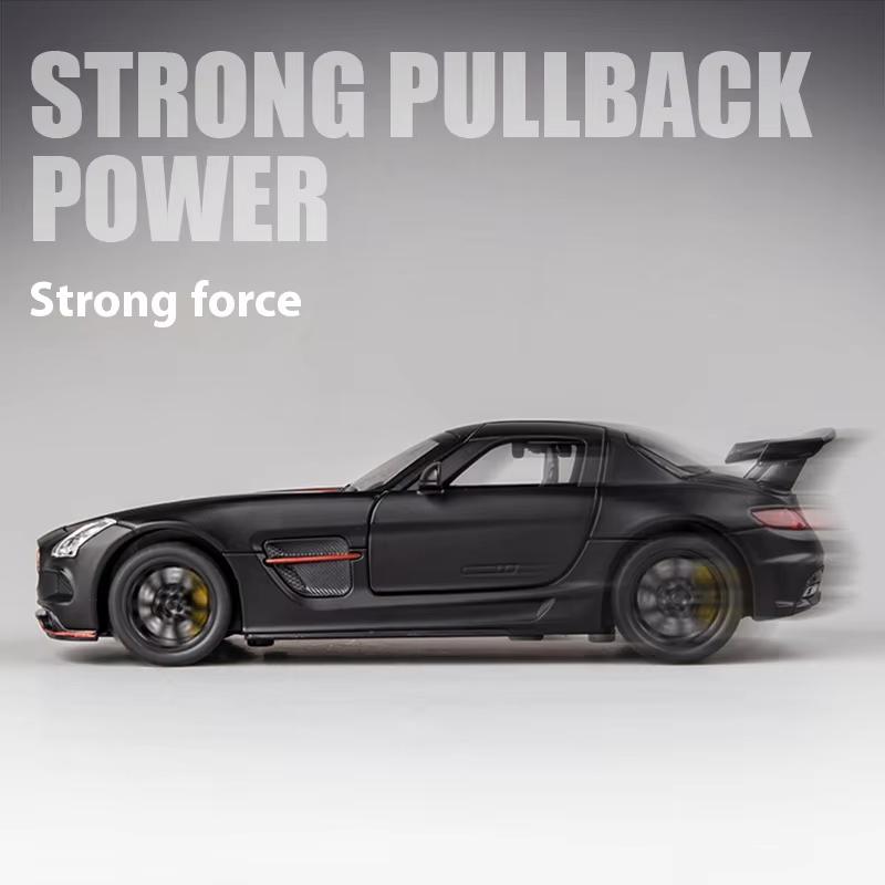 Nové 1:32 simulovaných sportovních vozů Benz AMG SLS z lehkých slitin, model auta, model auta, ozdoba, chlapecké dětské hračky, auta