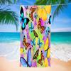 Butterfly And Flowers Bath Towel Soft Quick Dry Beach Towel Absorbent Hand Towels Multipurpose for Bathroom Hotel Gym Spa Sport