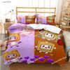 L-Lankybox Animated Movie All Season Bedding Set Printed single Comforter Duvet Cover Pillow Case 3 Pieces Sets Kids Adult Size