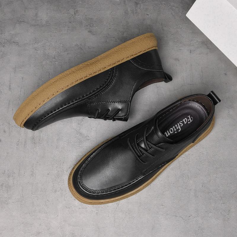 British Fashion New Oxford Shoes Outdoor Men's Running Shoes Men's Genuine Leather Casual Shoes Breathable Hollow Out Style