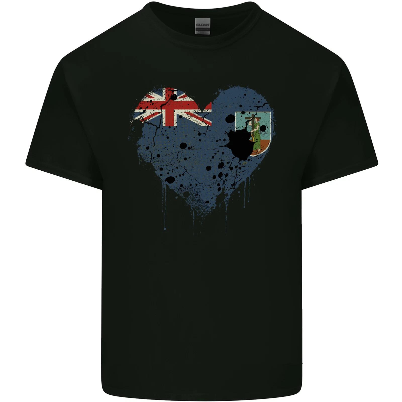 Love Flag Montserrat Football Kids T-Shirt Childrens 2XL