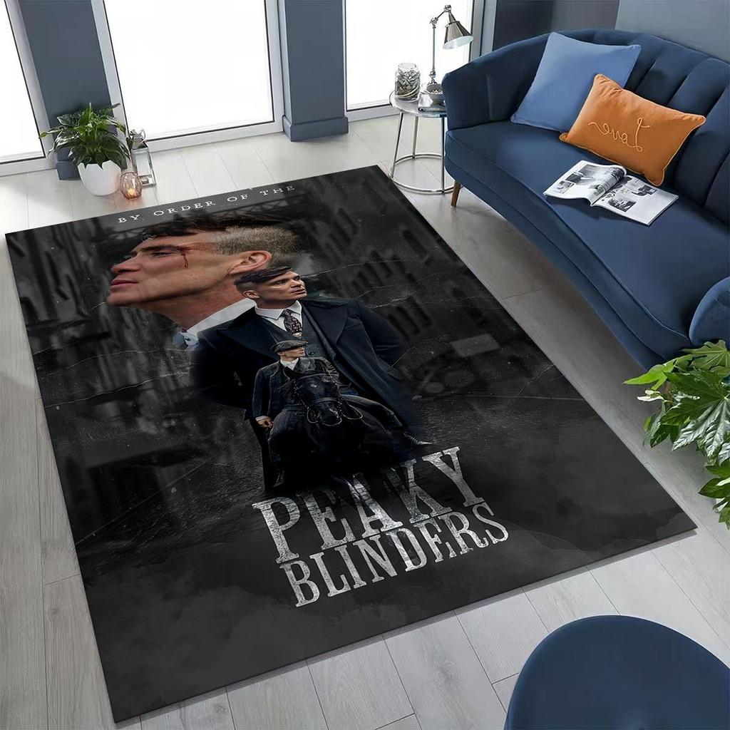 3D Tommy Shelby P-Peaky B-Blinders Kunst Teppich für Schlafzimmer Wohnzimmer Sofa Zuhause Fußmatte Dekor, Große Kinder Rutschfeste Bodenmatte