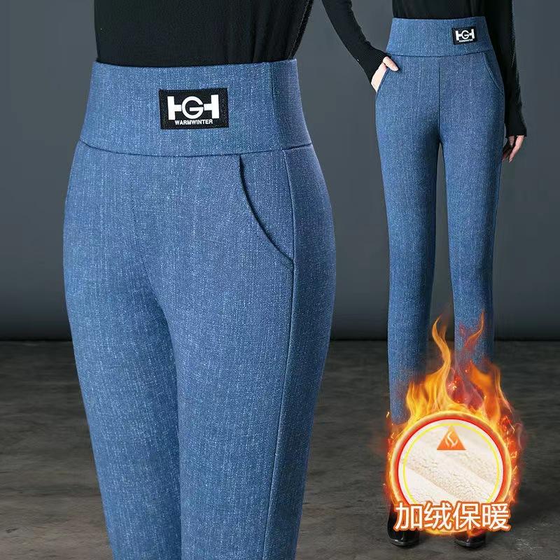 Lamm Fleece Leggings Frauen Tragen Neue 2023 Winter Fleece Verdickte Thermo Hosen Baumwolle Hosen Strumpfhosen