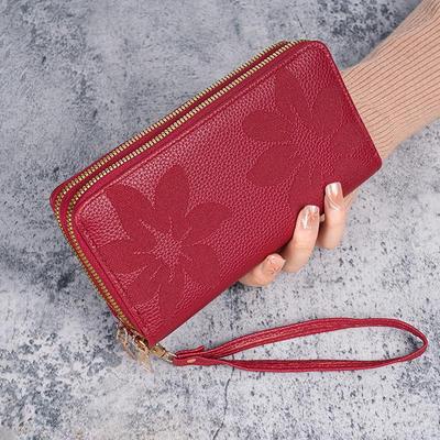 Ancient Style Women's Double Zipper Wallet: Large Capacity, Versatile Long Phone Bag, Coin Purse, and Card Holder with Multiple Layers