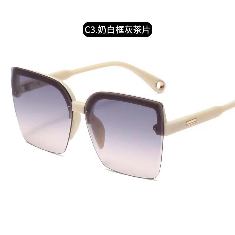 Frameless Personalized Trendy Sunglasses Women'S Anti-Ultraviolet Street Sunglasses Large Square Sunglasses