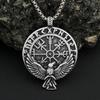Nordičtí Vikingové Nerezový Kompas Runový Přívěsek Náhrdelník Pro Muže Ženy Vintage Odin Havran Náhrdelníky Amulet Šperky Velkoobchod