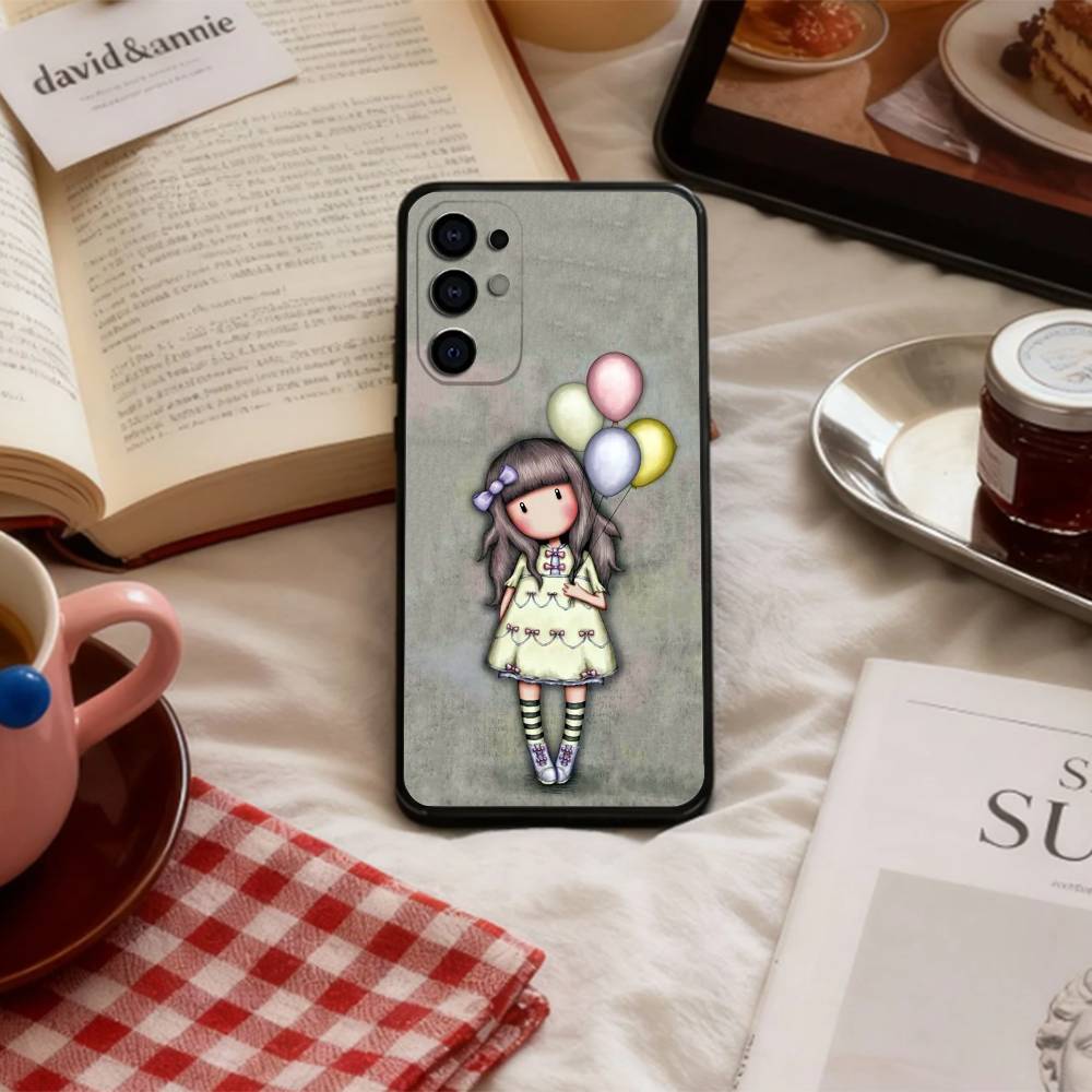 Lovely S-Santoro G-Gorjuss Series Phone Case For Samsung S 25,24,23,22,30,21,10,9,Ultra,Plus,Lite,FE,4,5 G Soft Black Case
