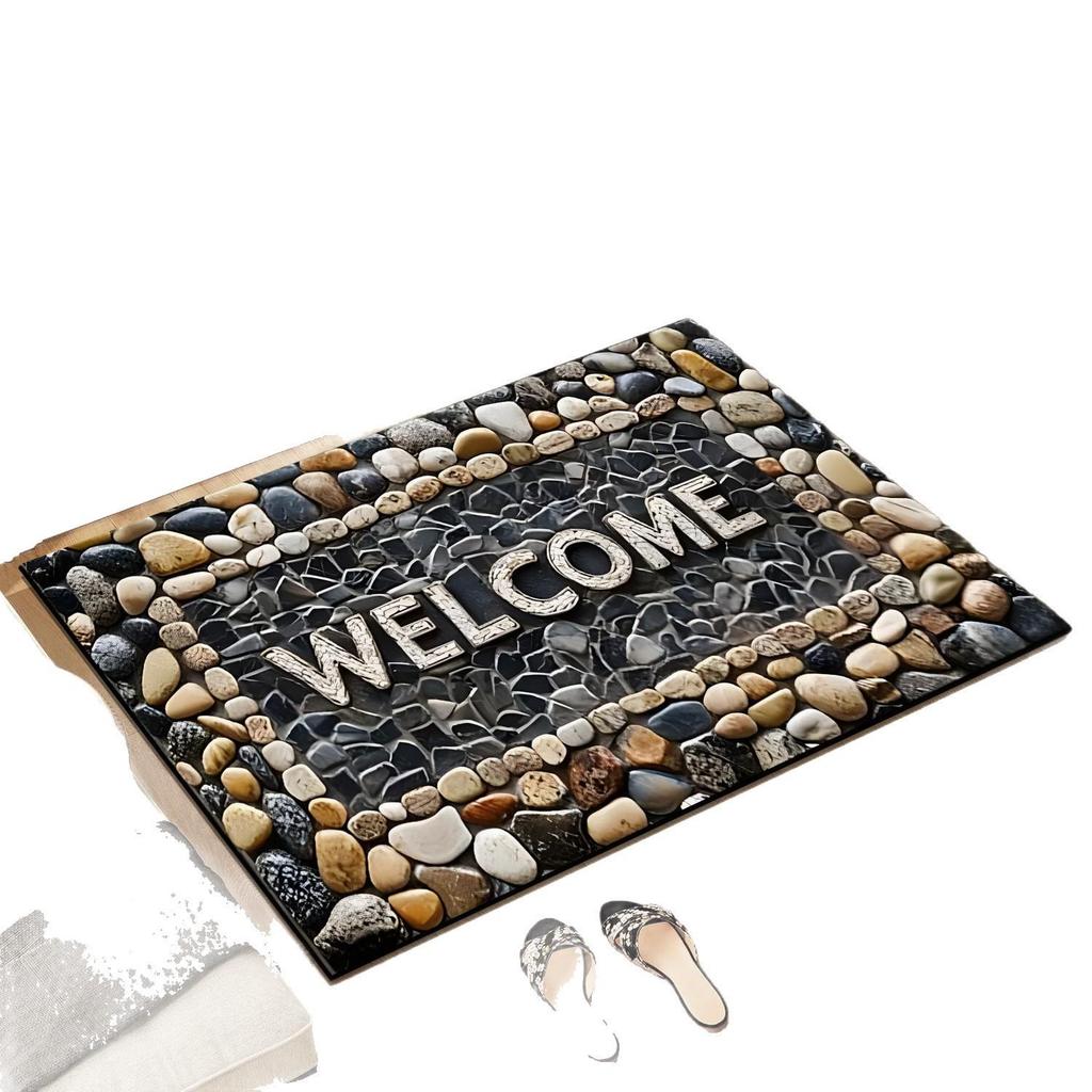 Crystal Velvet Dirt-Resistant Entrance Doormat - Easy Care, Decorative Foot Pad for Entryway