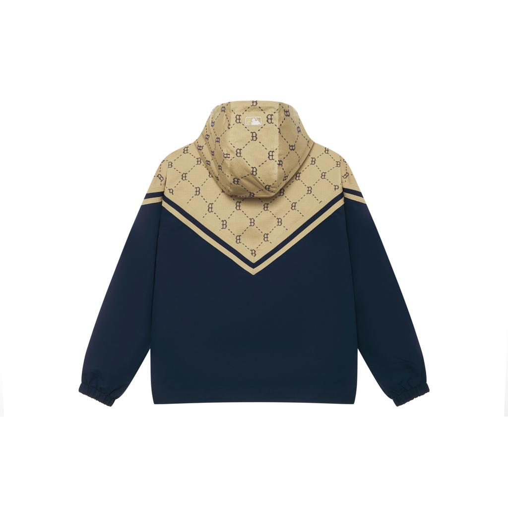 New MLB MONOGRAM Collection Boston Red Sox FW24 Windproof Jacket Unisex Light Beige 3AWJM0144-43BGL