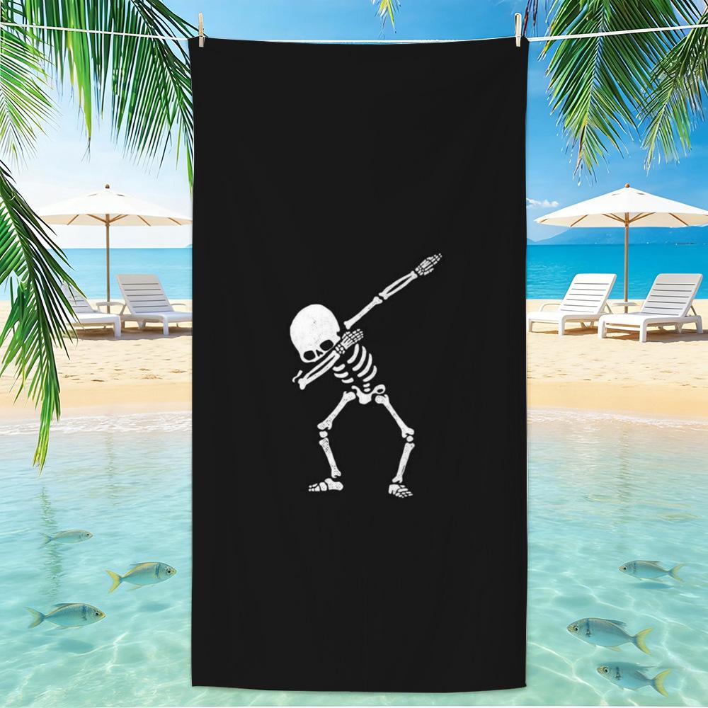 Skull Beach Towel Microfiber for Gym Travel Fitness Spa Women Girl Quick Dry Sandless Large Towels Bathroom Beach Towel