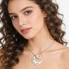 1 Pair Necklace Family Bonds Moon Heart-Shaped Pendant Necklace Mom Daughter Matching Charm Necklace Jewelry Accessories