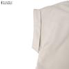 ZANZEA Women Summer Round Neck Casual Short Sleeve Long Dress