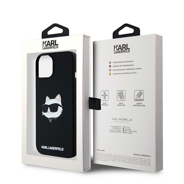 Karl Lagerfeld Klhmp15Sschpplk Iphone 15 / 14 / 13 6.1 Czarny/Black Hardcase Silicone Choupette Head Magsafe