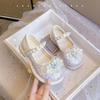 Mädchen Lederschuhe Kinder Prinzessin Kristallschuhe 2025 Herbst neue Mädchen Freizeitschuhe Strass Mädchen Auftrittsschuhe
