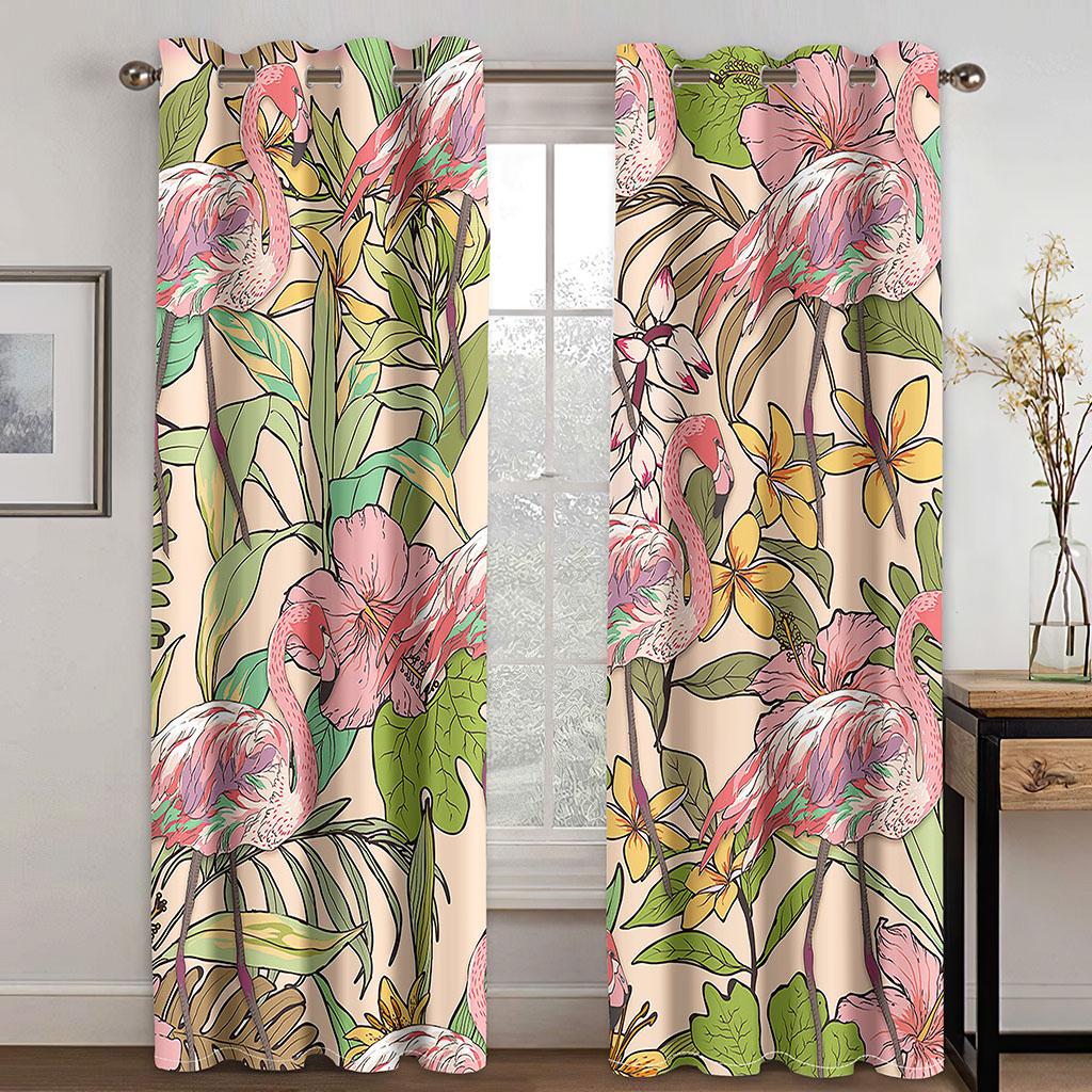 Blackout Curtains for Bedroom Flamingo Darkening Window Curtains for Living Room Bedroom Decor Drapes